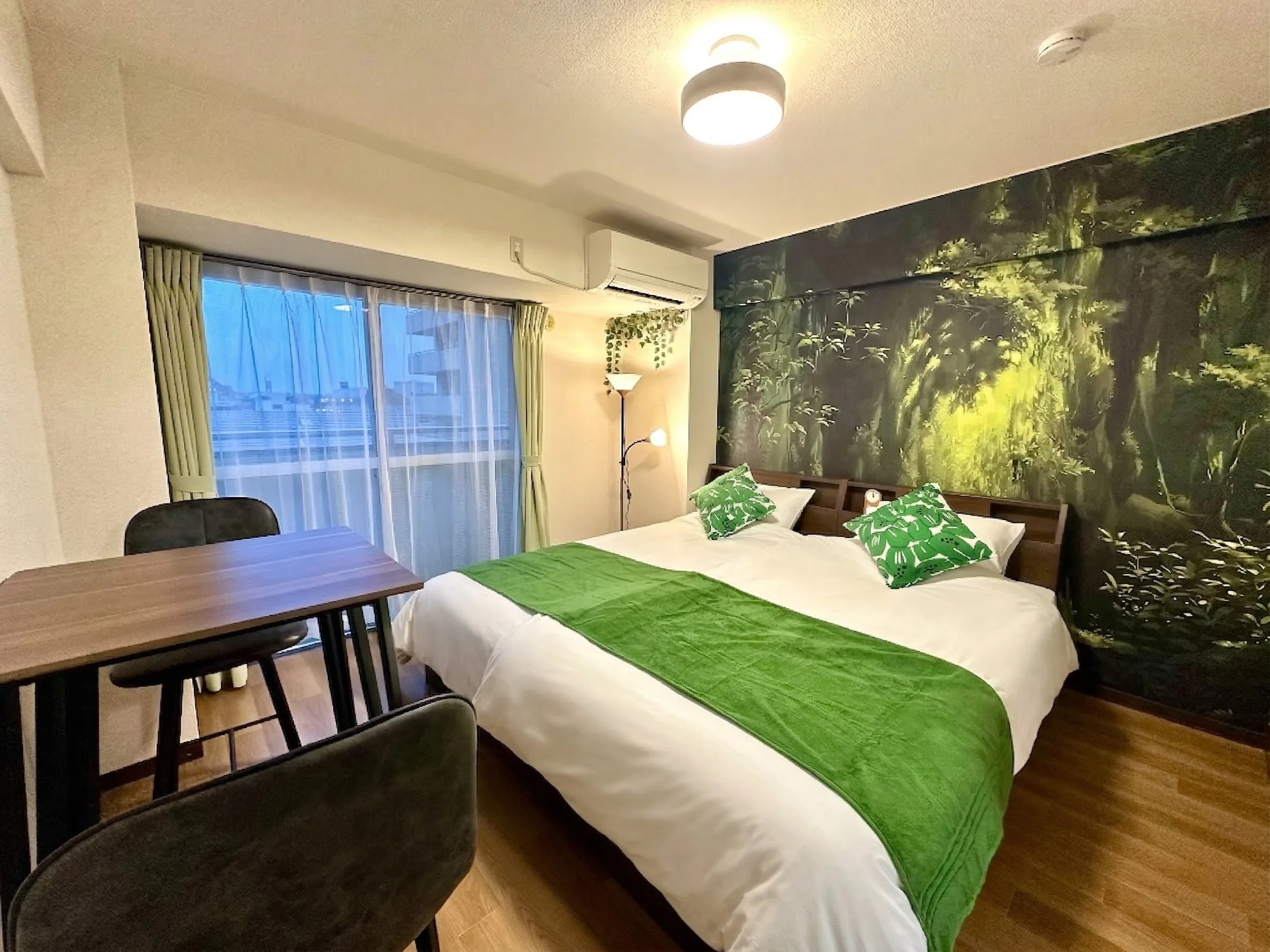 Forest-mural guest room